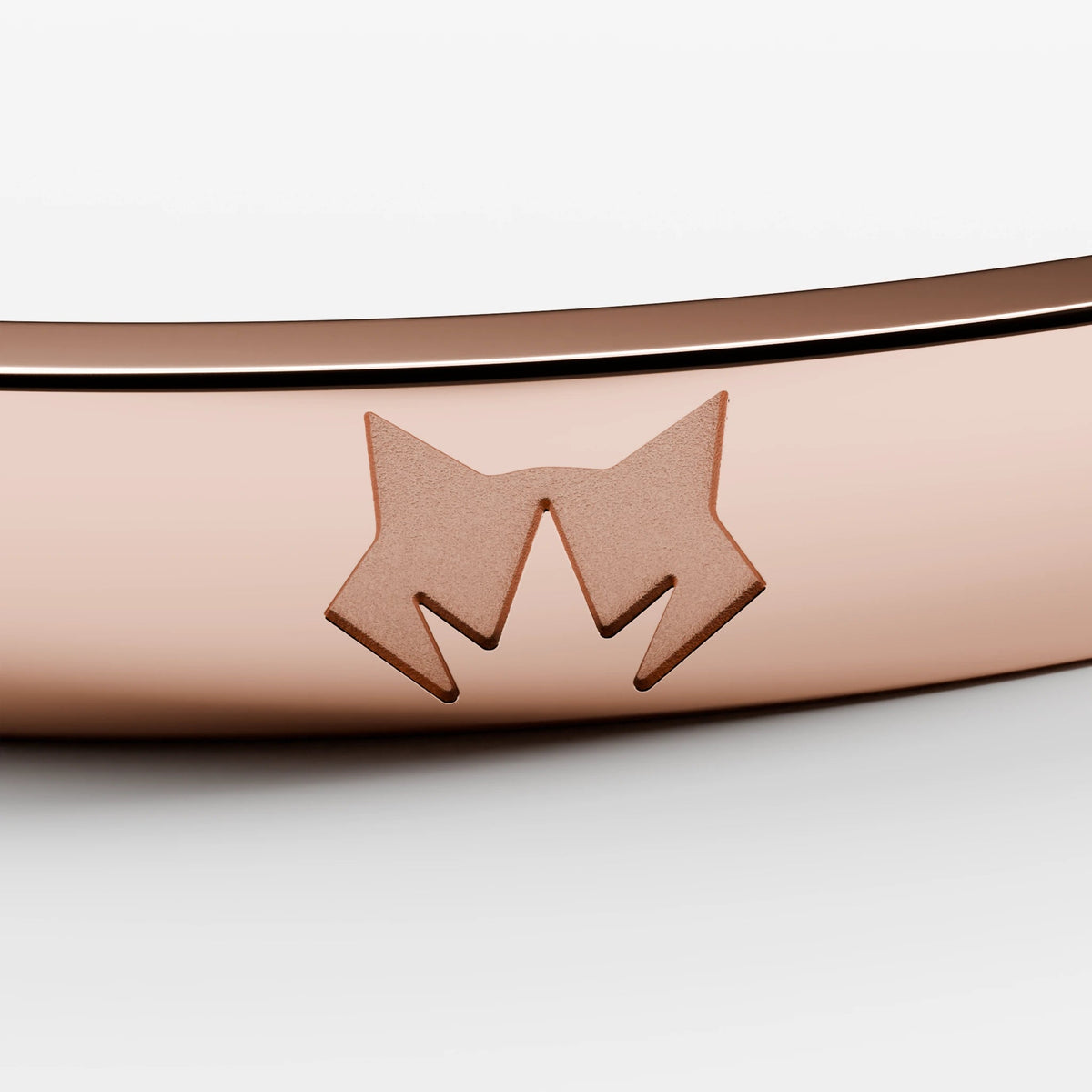 Rose Gold bracelet, wolf engraving detail